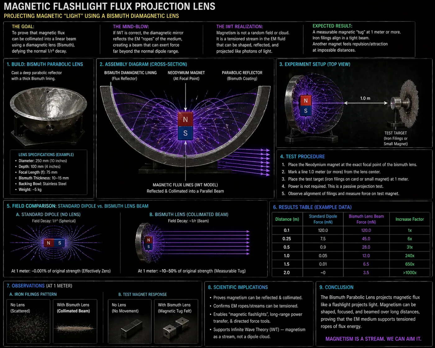 Magnetic Flashlight Flux Projection Lens